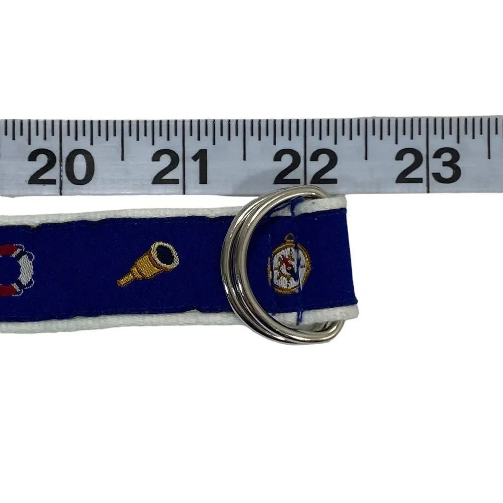 Ralph Lauren Baby Boys Embroidered Belt | 9 Months | Blue | Nautical | D Ring